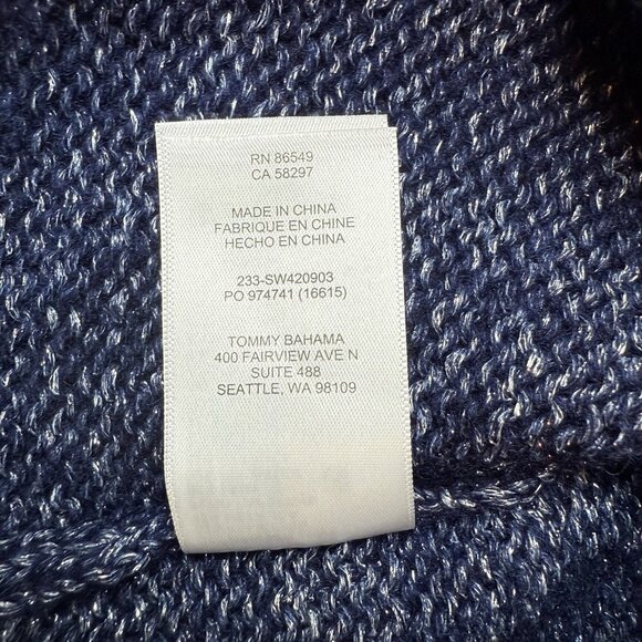 Tommy Bahama Women's Balloon Sleeved Bateau Sweater Sz M Blue/Silver metallic - Picture 11 of 13